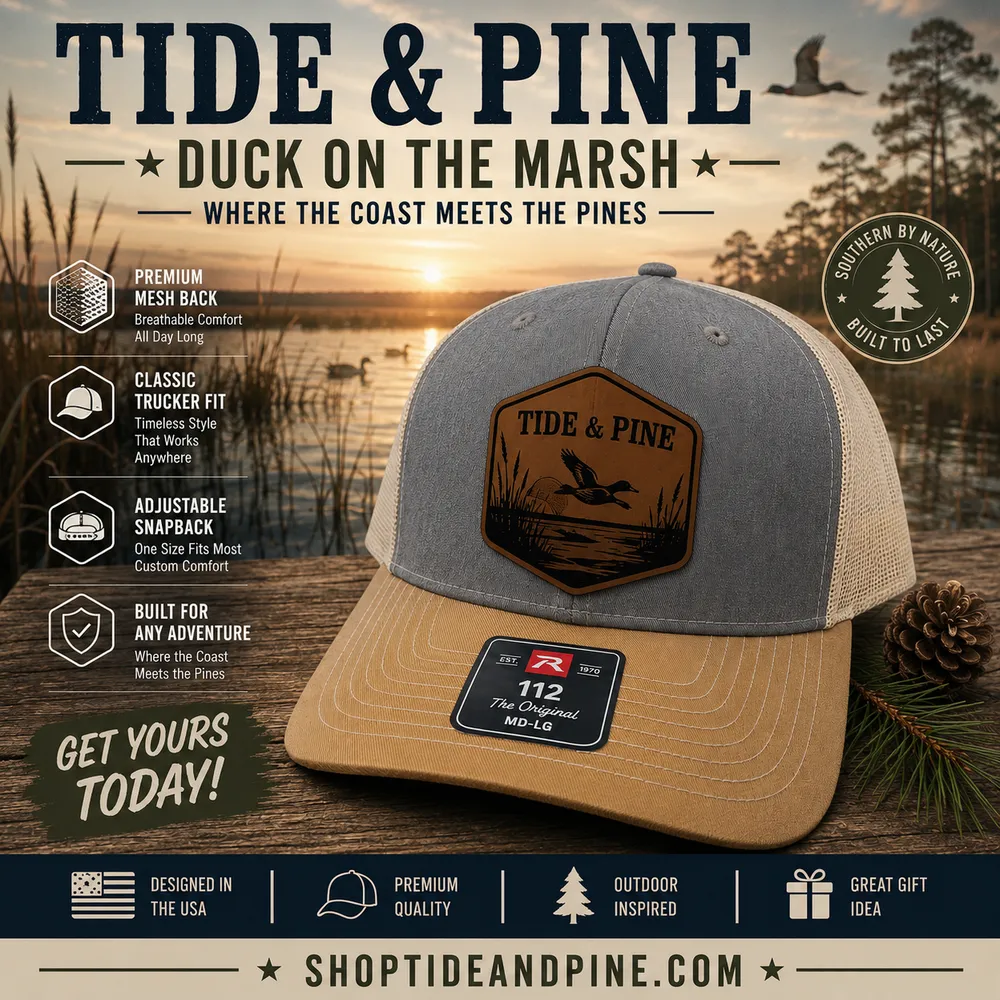 Duck on the Marsh leather patch artwork