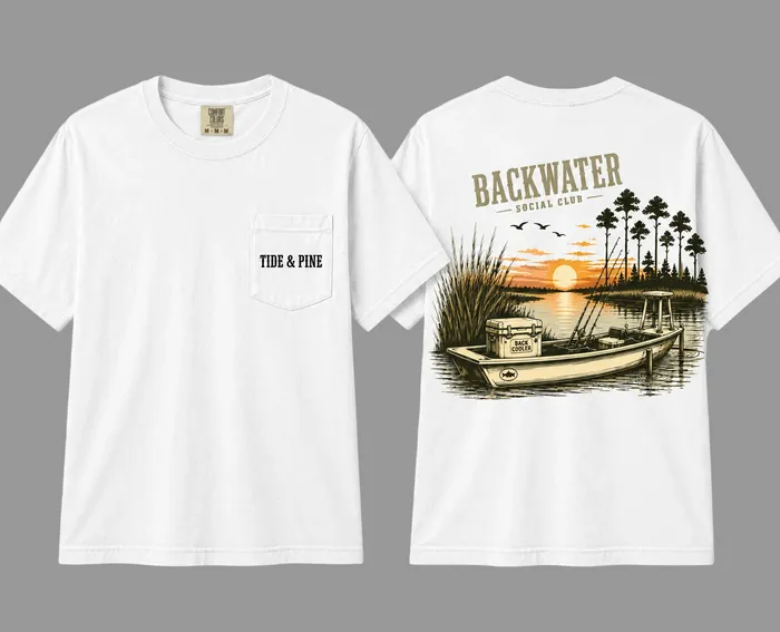 Backwater Social Club pocket tee